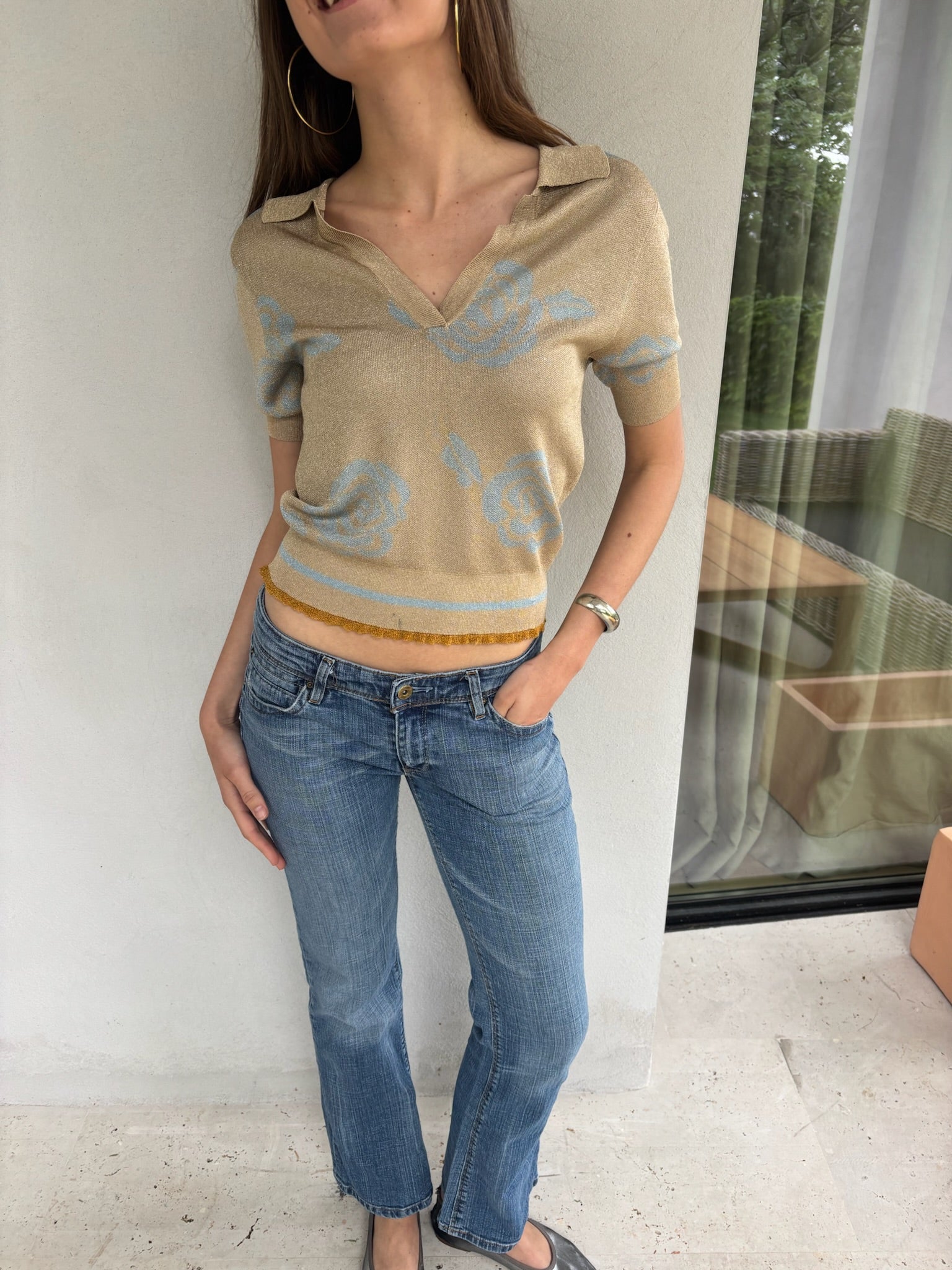 The Claire metallic top