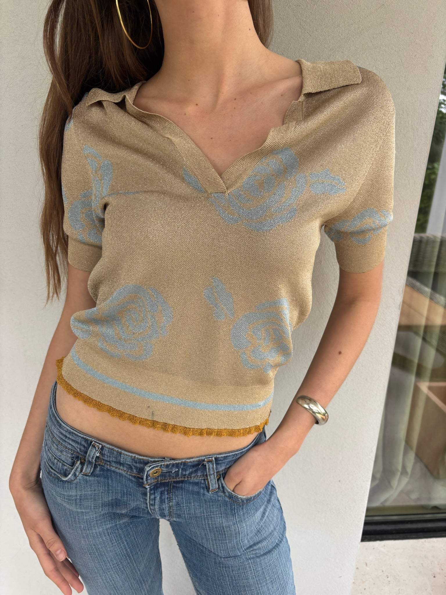 The Claire metallic top
