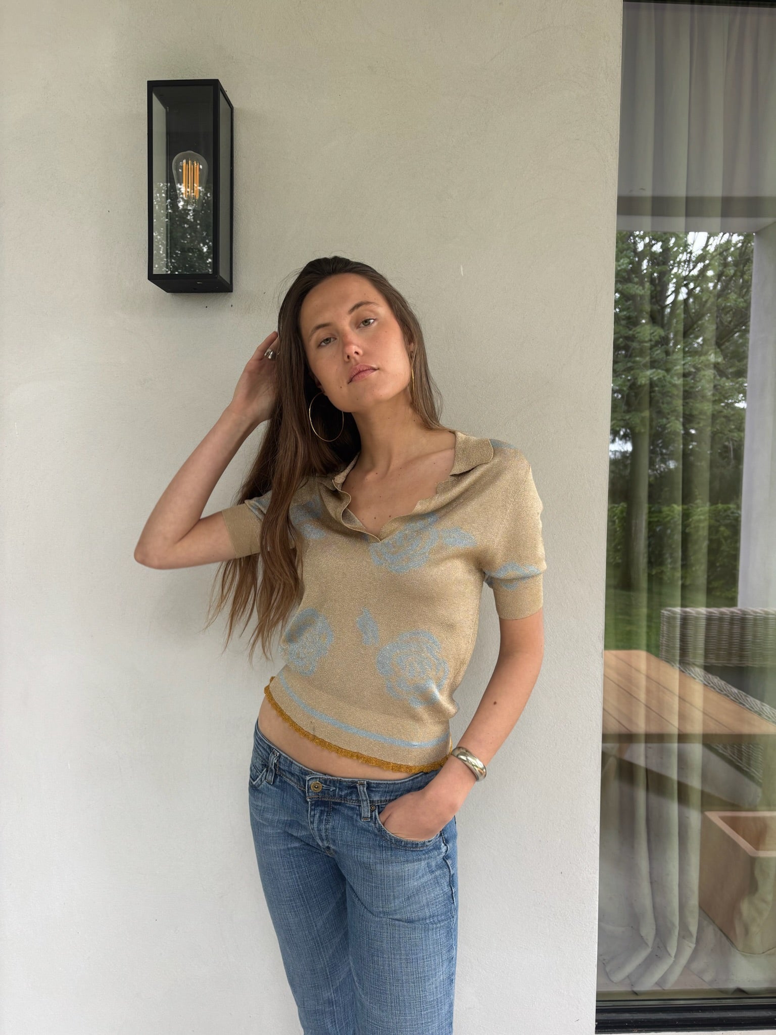 The Claire metallic top